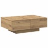 Table basse chêne artisanal 90x60x31 cm bois d'ingénierie 