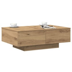 Table basse chêne artisanal 90x60x31 cm bois d'ingénierie 
