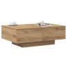 Table basse chêne artisanal 90x60x31 cm bois d'ingénierie 