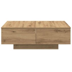 Table basse chêne artisanal 90x60x31 cm bois d'ingénierie 