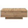 Table basse chêne artisanal 90x60x31 cm bois d'ingénierie 