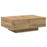 Table basse chêne artisanal 90x60x31 cm bois d'ingénierie 