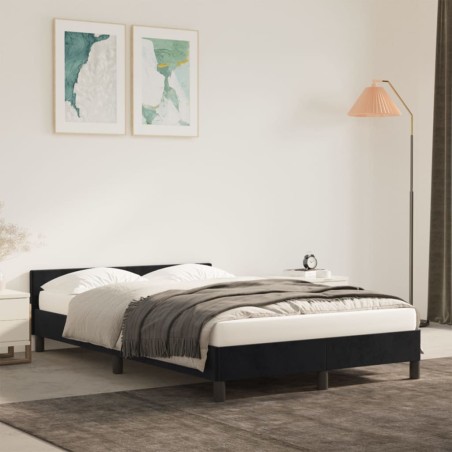 Cadre de lit sans matelas noir 120x190 cm velours 