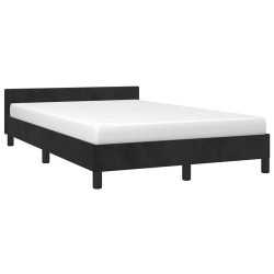 Cadre de lit sans matelas noir 120x190 cm velours 