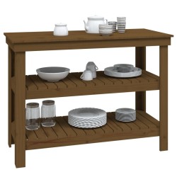 Banc de travail Marron miel 110,5x50x80 cm Bois de pin massif 