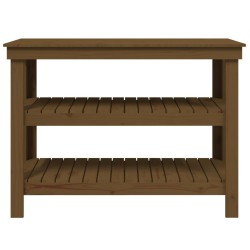 Banc de travail Marron miel 110,5x50x80 cm Bois de pin massif 