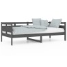 Lit de jour sans matelas gris bois de pin massif 90x200 cm 