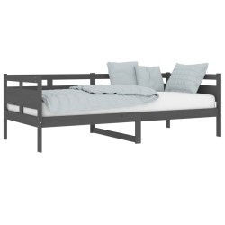 Lit de jour sans matelas gris bois de pin massif 90x200 cm 