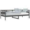 Lit de jour sans matelas gris bois de pin massif 90x200 cm 