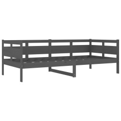 Lit de jour sans matelas gris bois de pin massif 90x200 cm 