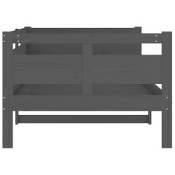 Lit de jour sans matelas gris bois de pin massif 90x200 cm 