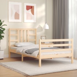 Cadre de lit sans matelas 100x200 cm bois massif de pin 