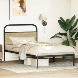Cadre de lit sans matelas 90x200cm chêne sonoma bois ingénierie 