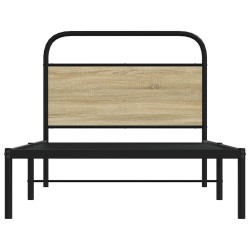 Cadre de lit sans matelas 90x200cm chêne sonoma bois ingénierie 