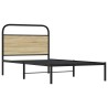 Cadre de lit sans matelas 90x200cm chêne sonoma bois ingénierie 