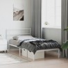 Cadre de lit métal sans matelas et tête de lit blanc 107x203 cm 