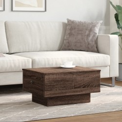 Table basse chêne marron 60x45x31 cm bois d'ingénierie 
