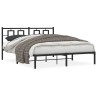 Cadre de lit métal sans matelas avec tête de lit noir 150x200cm 