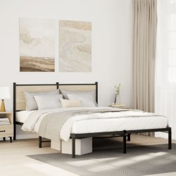 Cadre de lit en métal sans matelas chêne sonoma 137x190 cm 