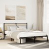 Cadre de lit en métal sans matelas chêne sonoma 137x190 cm 