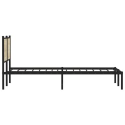 Cadre de lit en métal sans matelas chêne sonoma 137x190 cm 