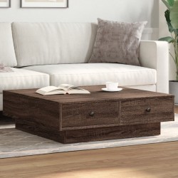 Table basse Chêne marron 90x90x28 cm Bois d'ingénierie 