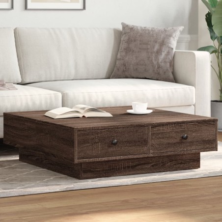 Table basse Chêne marron 90x90x28 cm Bois d'ingénierie 