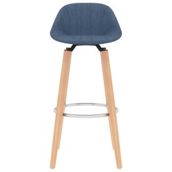 Tabourets de bar lot de 2 bleu tissu 