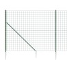 Clôture en treillis métallique et piquet d'ancrage vert 1,4x10m 
