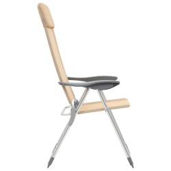 Chaises de camping pliables lot de 2 Crème Aluminium 