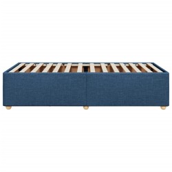 Cadre de lit sans matelas bleu 90x190 cm tissu 