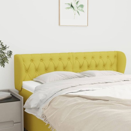 Tête de lit avec oreilles Vert 147x23x78/88 cm Tissu 