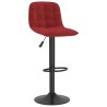 Tabourets de bar lot de 2 rouge bordeaux velours 