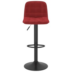 Tabourets de bar lot de 2 rouge bordeaux velours 