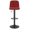 Tabourets de bar lot de 2 rouge bordeaux velours 