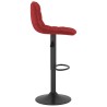 Tabourets de bar lot de 2 rouge bordeaux velours 