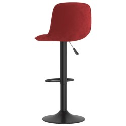 Tabourets de bar lot de 2 rouge bordeaux velours 