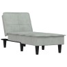 Chaise longue gris clair velours 