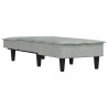 Chaise longue gris clair velours 