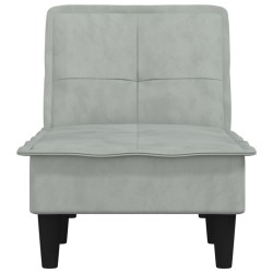 Chaise longue gris clair velours 