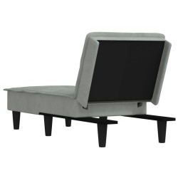 Chaise longue gris clair velours 