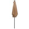Parasol de jardin avec lumières LED et mât en aluminium taupe 