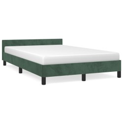 Cadre de lit sans matelas vert foncé 120x190 cm velours 