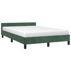 Cadre de lit sans matelas vert foncé 120x190 cm velours 