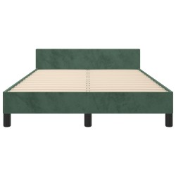 Cadre de lit sans matelas vert foncé 120x190 cm velours 