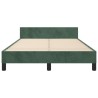 Cadre de lit sans matelas vert foncé 120x190 cm velours 