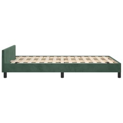 Cadre de lit sans matelas vert foncé 120x190 cm velours 