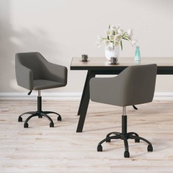 Chaises pivotantes à manger lot de 2 Gris foncé Velours 