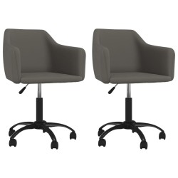 Chaises pivotantes à manger lot de 2 Gris foncé Velours 