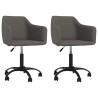 Chaises pivotantes à manger lot de 2 Gris foncé Velours 